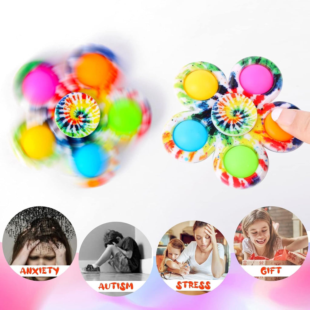 Fidget Spinners Pop for Kids 2 Pack, Sensory Fidget Toys for Kids 4-8-12, Goodie Bags Stuffers for Kids, ADHD Autism Fidget Toys for Toddler 1-3-5 Boys Girls, Classroom Prizes