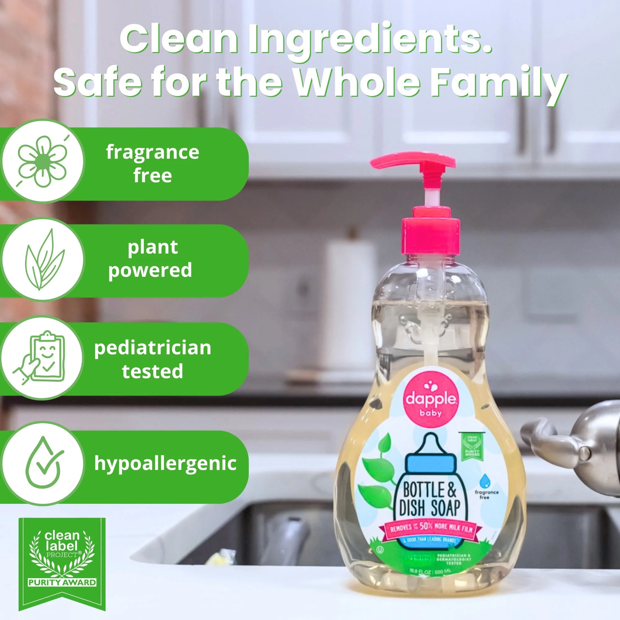 Baby Bottle and Dish Soap for Baby Products, Fragrance-Free, 16.9 Fl Oz