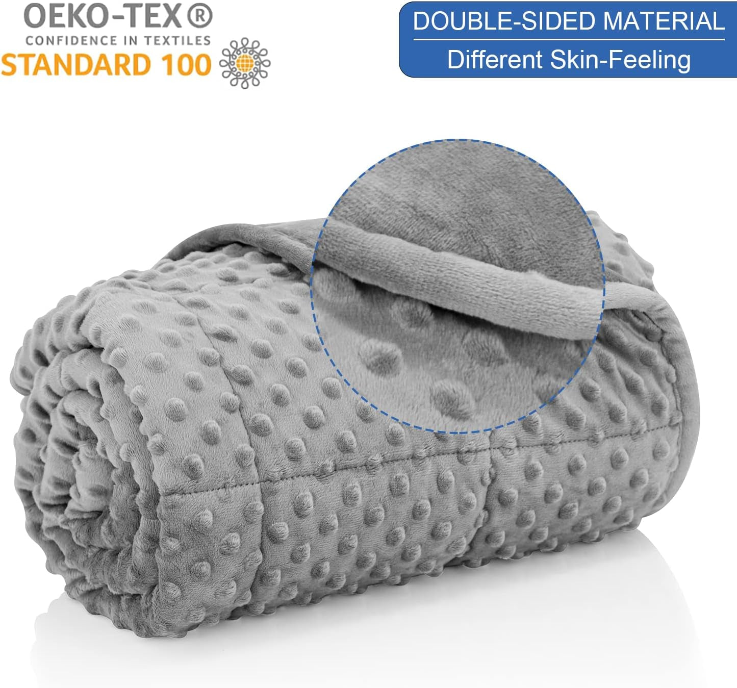 Kids Weighted Blanket Twin 7Lbs (41"×60",Gray) Breathable Soft Minky Weighted Throw Blanket for All Season,Heavy Blanket with Premium Glass Beads