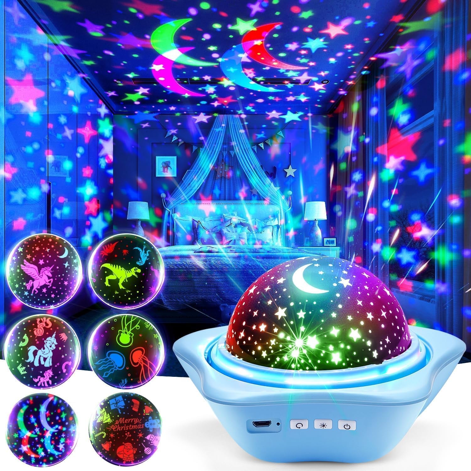 Night Light for Kids Toys,6 Films+78 Lighting Modes Star Projector,Rechargeable Night Light Projector,360°Rotion Star Lights for Bedroom Decor,Birthday Gifts for Kids Baby Sensory Toys Autism | 78 Lighting Modes Rechargeable Night Light Projector,360°Rotion Star Lights for Bedroom Decor,Birthday Gifts Baby Sensory Toy