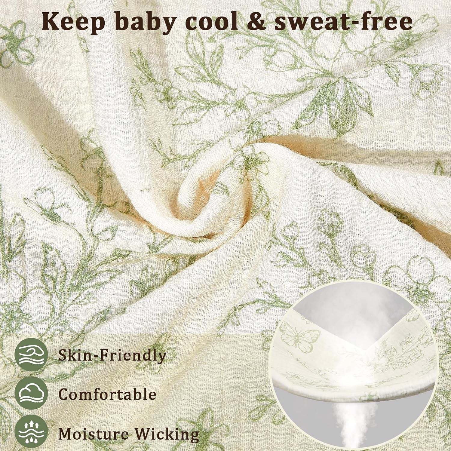 Muslin Nursing Cover up for Breastfeeding, Soft & Breathable Cotton Breast Feeding Cover for Women, Full Privacy Breastfeeding Cover - Newborn Baby Essential, Beige