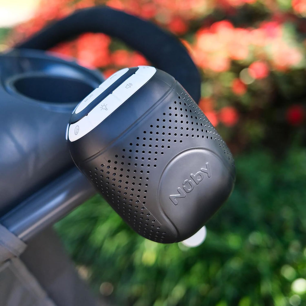 Stroller Rocker & Sound Machine for Babies - Portable Soother with 3 Vibration Speeds - USB-C Rechargeable - Attaches to Strollers & Cribs - Black