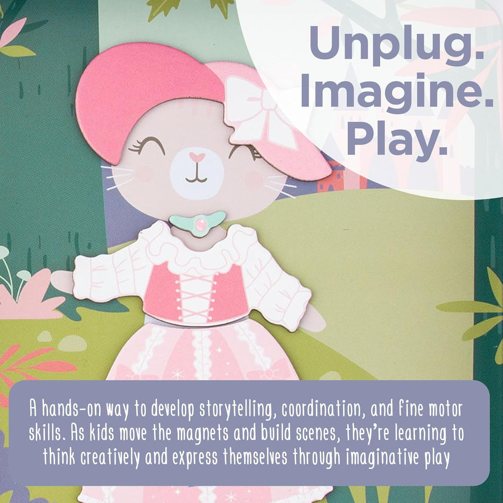 , Travel Tin Magnetic Dress Up,Bunny and Cat Small, 40 Unique Pieces
