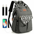 Diaper Bag Waterproof Baby Nappy Backpack W/Usb Charging Port