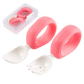 Training Spoon & Fork with Travel Case Pink | Toddler Self Feeding Utensil Set, Bpa-Free Cute Circle Silicone ABS Spoons Set for Baby Led Weaning