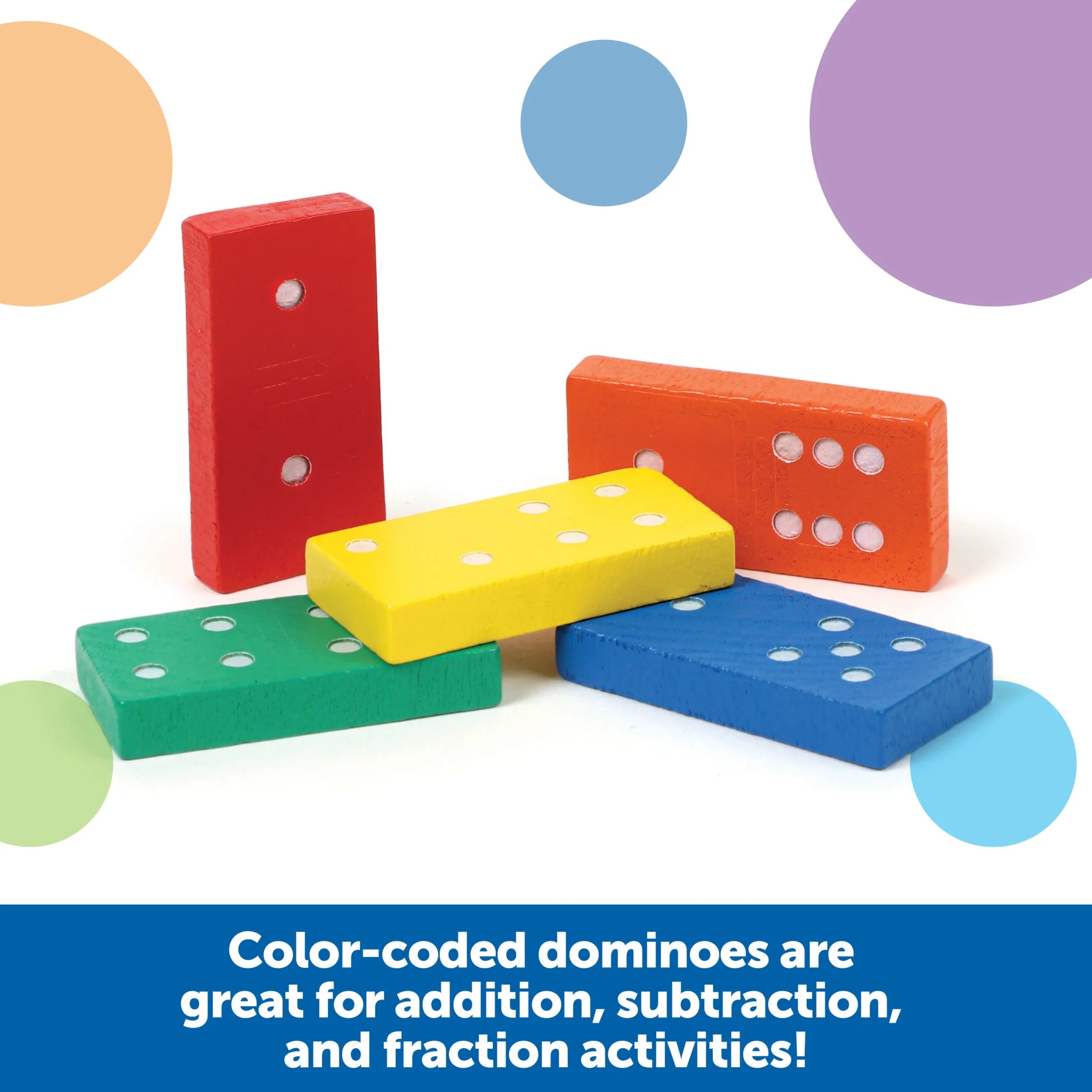 Double-Six Dominoes in Bucket, Math Manipulatives, 168 Pieces, Ages 5, 6, 7+