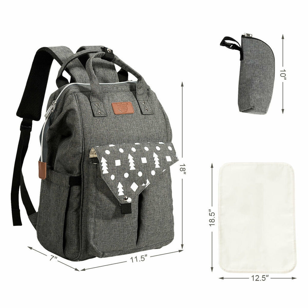 Diaper Bag Waterproof Baby Nappy Backpack W/Usb Charging Port
