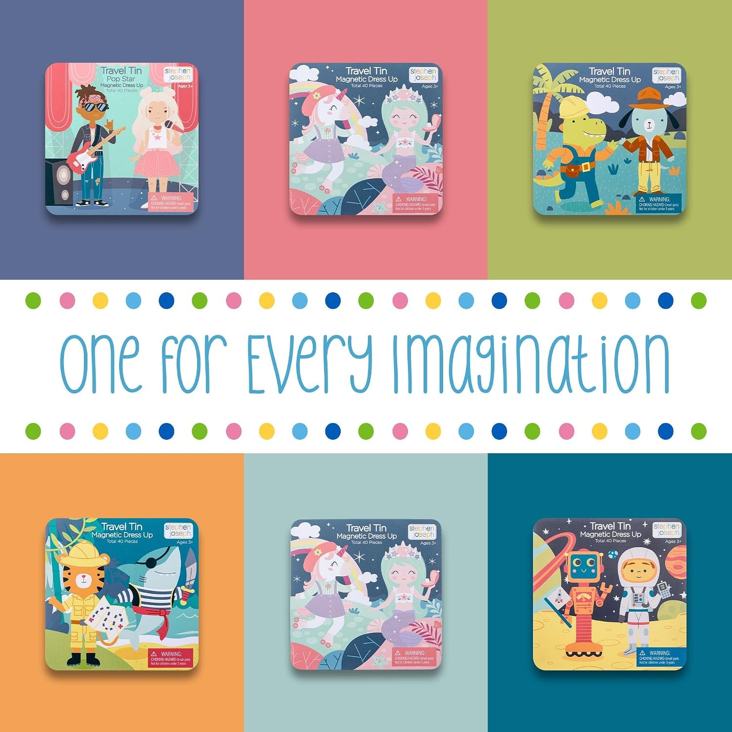 , Magnetic Dress up Dolls 40 PC Play Set – Screen-Free Pretend Play Magnetic Case, Ideal for Ages 3+ – Travel Game for Kids, Magnetic on the Go Activity Set, Unicorn and Mermaid