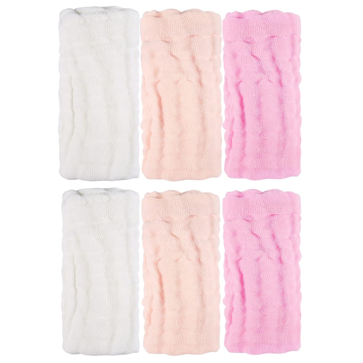 Baby Washcloths and Burp Cloths, Soft Absorbent Towels for Newborns, 6 Pack, 12X12 Inches (Pink)