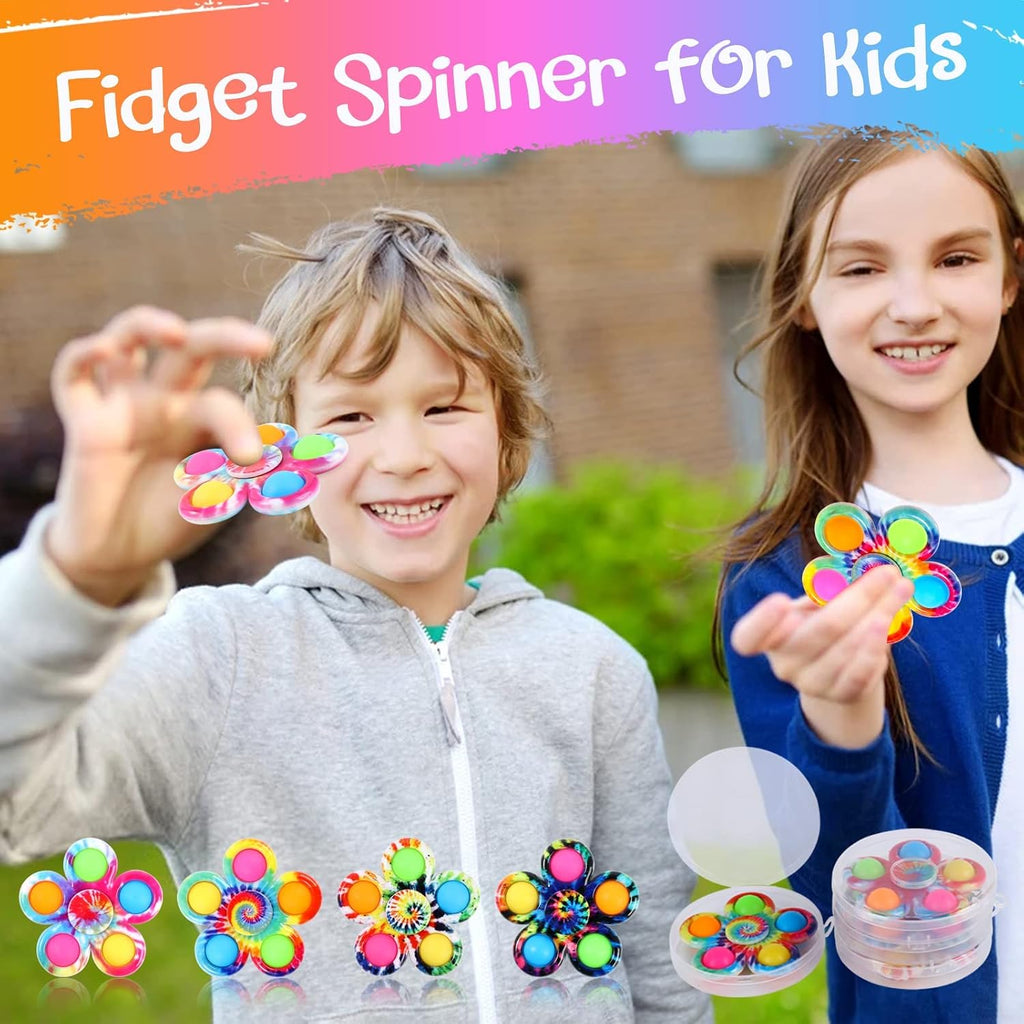 Fidget Spinners Pop for Kids 2 Pack, Sensory Fidget Toys for Kids 4-8-12, Goodie Bags Stuffers for Kids, ADHD Autism Fidget Toys for Toddler 1-3-5 Boys Girls, Classroom Prizes
