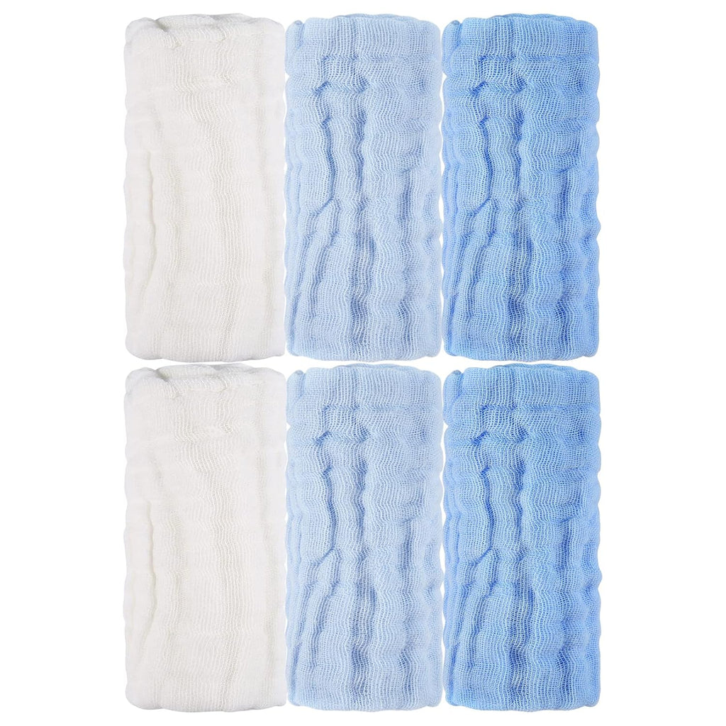 Baby Washcloths - Soft Face Cloths for Newborn, Absorbent Bath Wipes, Burp Cloths or Towels, Baby Registry as Shower. Pack of 6-12X12 Inches (Blue)