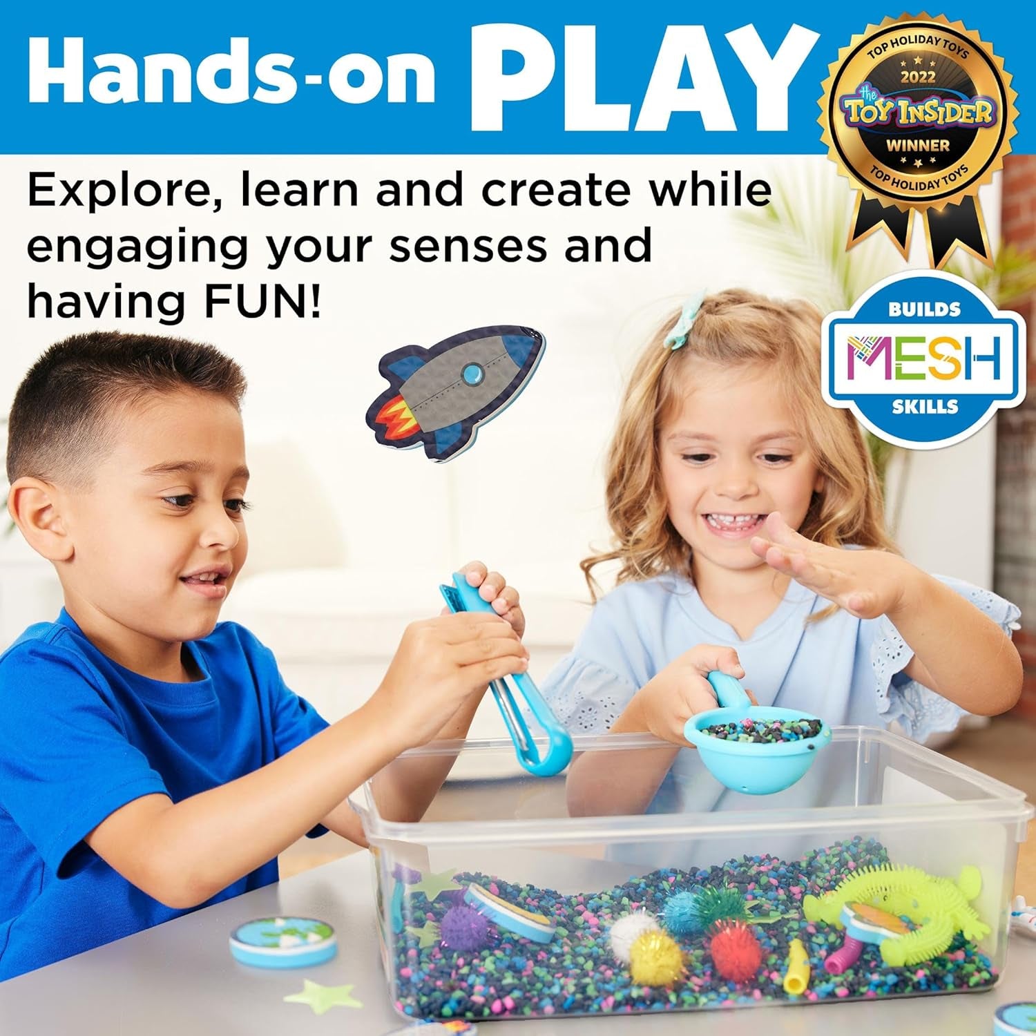 Sensory Bin: Outer Space Toys - Preschool and Toddler Sensory Toys, Kids Gifts for Boys and Girls Ages 3-5+, 10.25 X 14.5 X 4.75 Inches