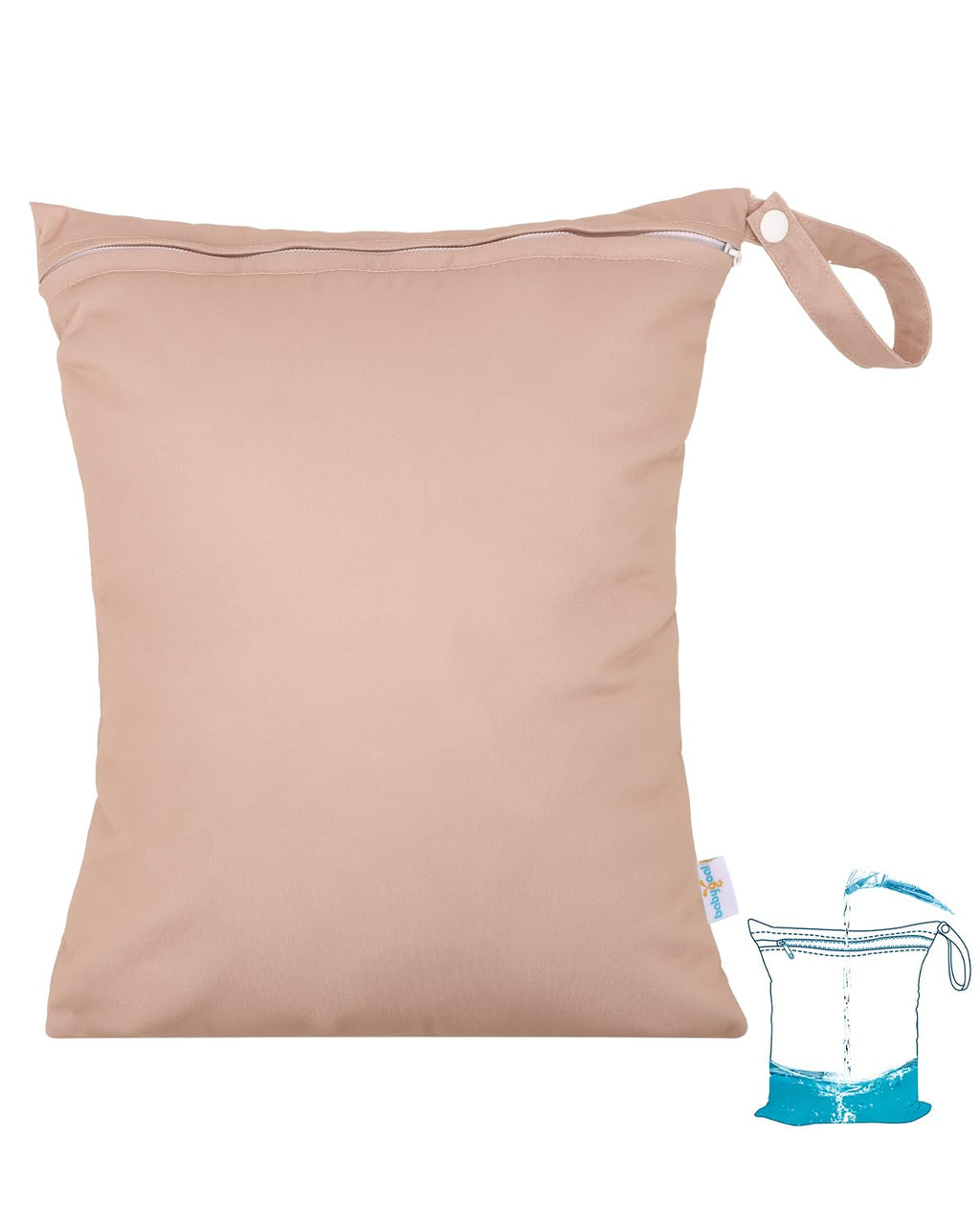 Wet Bag for Swimsuits, Waterproof Bag for Travel, Food Storage, Stroller, Daycare, Baby Diapers, Yoga, Beach, Pool, Wet Clothes-Light Pink