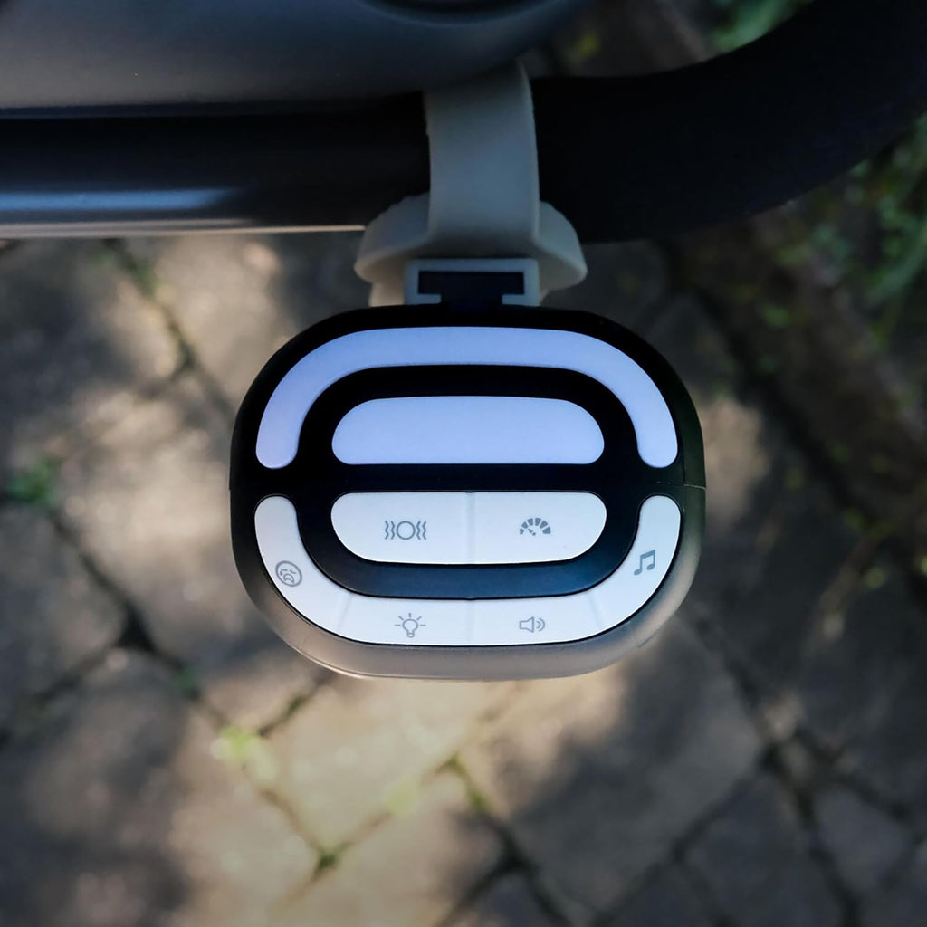 Stroller Rocker & Sound Machine for Babies - Portable Soother with 3 Vibration Speeds - USB-C Rechargeable - Attaches to Strollers & Cribs - Black