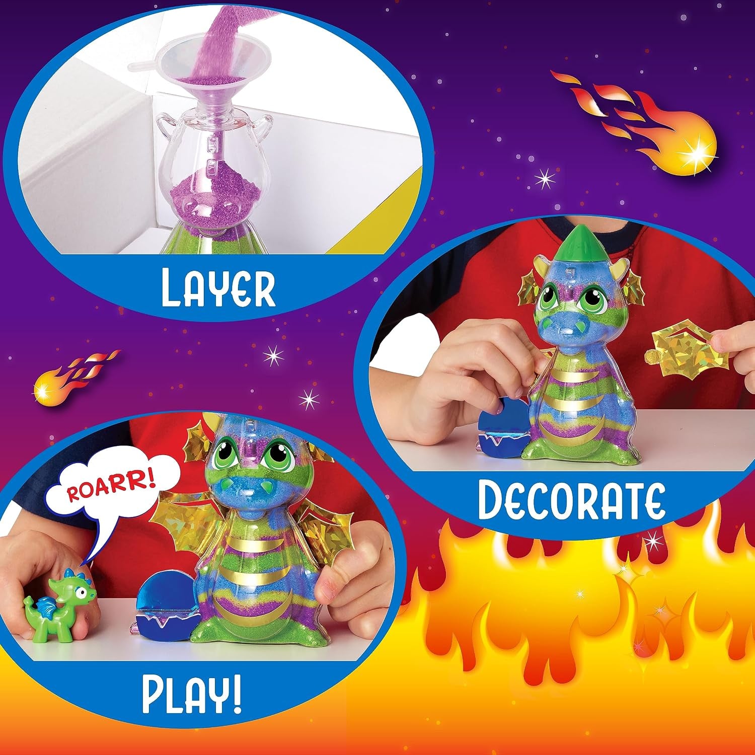 Sand Art Kit for Kids: Dragon | Peaceful Screen Free Summer Craft | Arts and Crafts for Kids (Ages 6+)