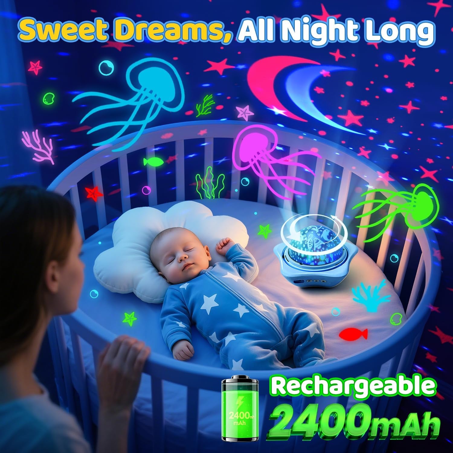 Night Light for Kids Toys,6 Films+78 Lighting Modes Star Projector,Rechargeable Night Light Projector,360°Rotion Star Lights for Bedroom Decor,Birthday Gifts for Kids Baby Sensory Toys Autism | 78 Lighting Modes Rechargeable Night Light Projector,360°Rotion Star Lights for Bedroom Decor,Birthday Gifts Baby Sensory Toy
