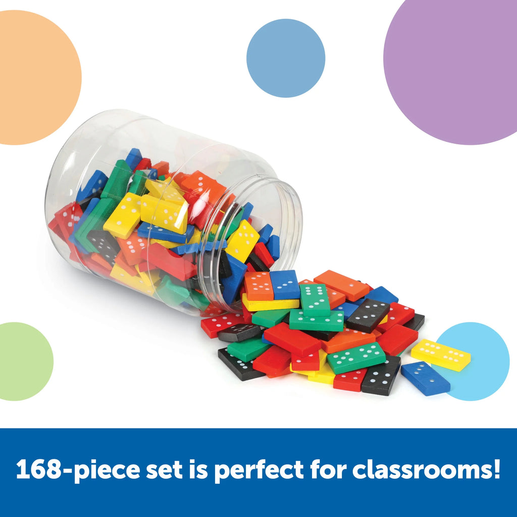 Double-Six Dominoes in Bucket, Math Manipulatives, 168 Pieces, Ages 5, 6, 7+
