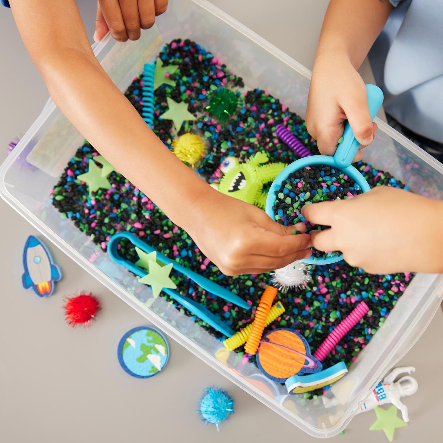 Sensory Bin: Outer Space Toys - Preschool and Toddler Sensory Toys, Kids Gifts for Boys and Girls Ages 3-5+, 10.25 X 14.5 X 4.75 Inches