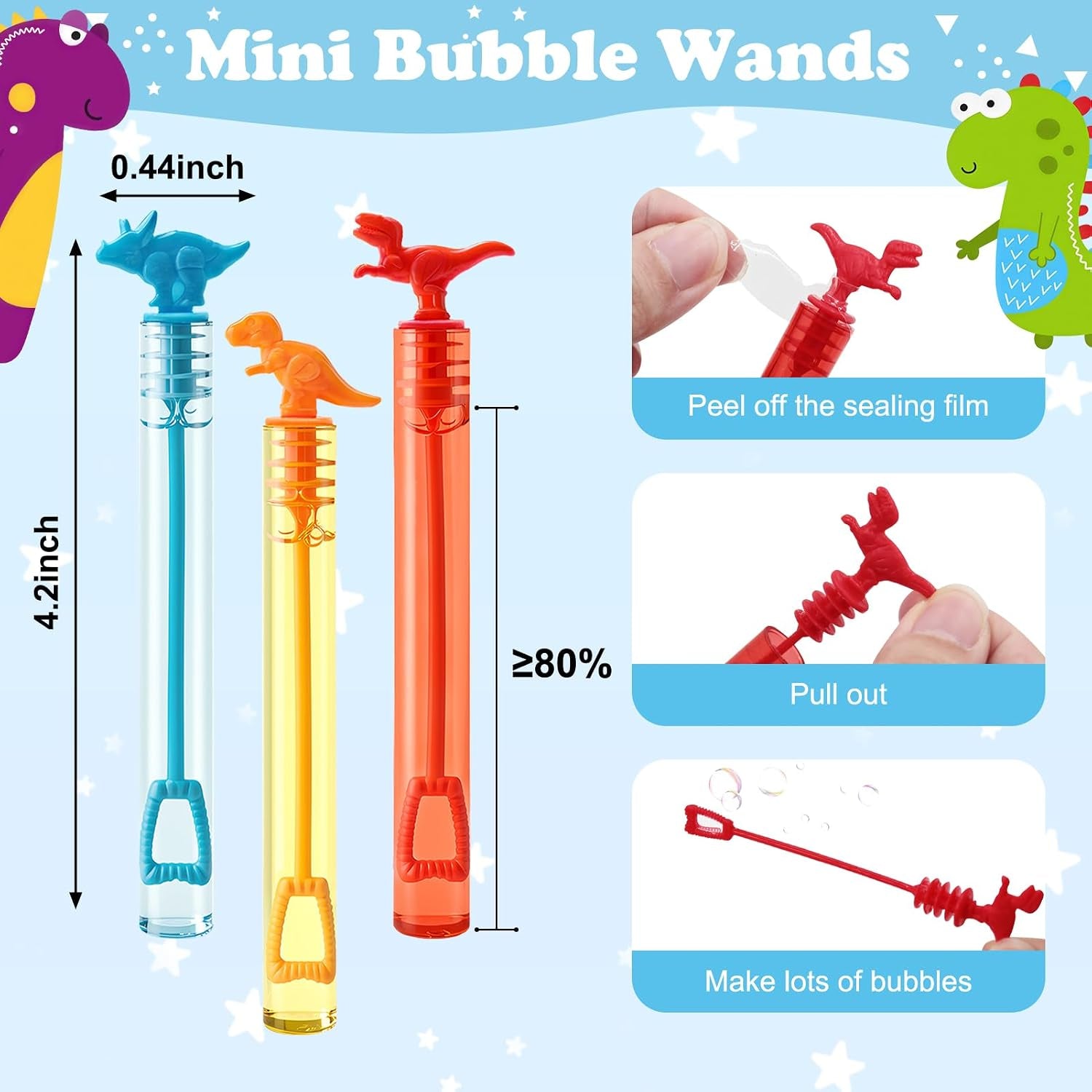 Mini Bubble Wands Bulk Dinosaur Party Favors for Kids 30 Pack Small Bubbles for Kids Birthday Goodie Bag Stuffers Fillers School Classroom Prizes for Toddlers Student Gifts Outdoor Toys Party Supplies