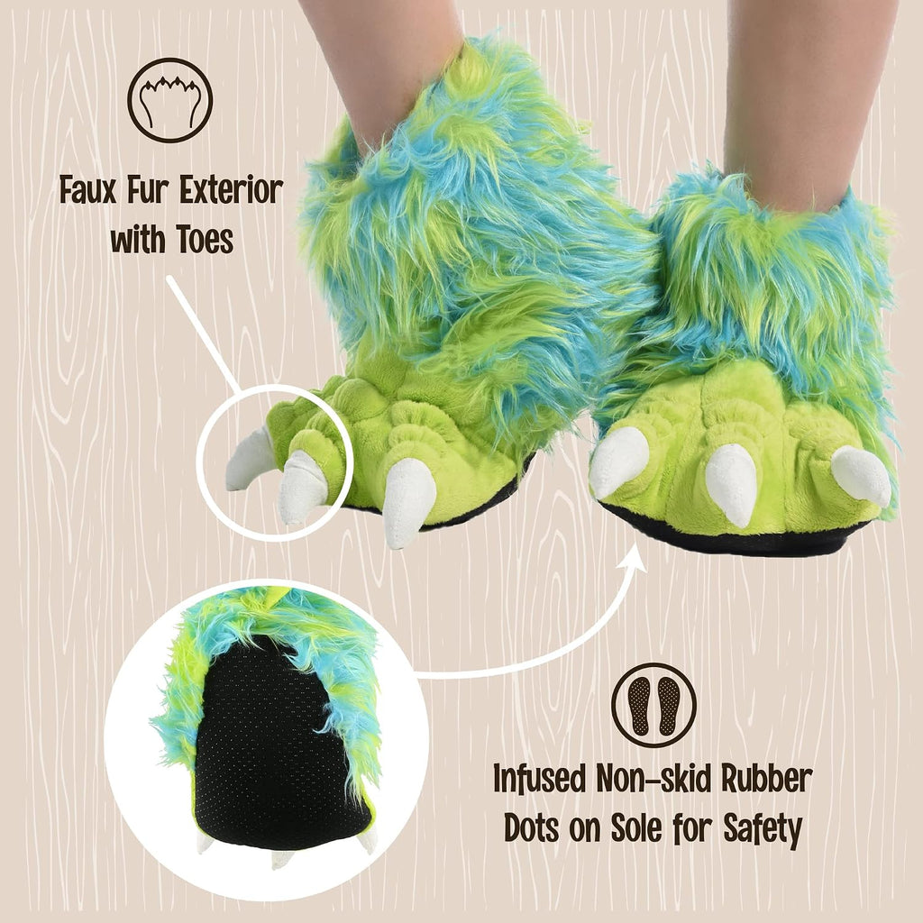 Animal Paw Slippers for Kids and Adults, Fun Costume for Kids, Cozy Furry Slippers