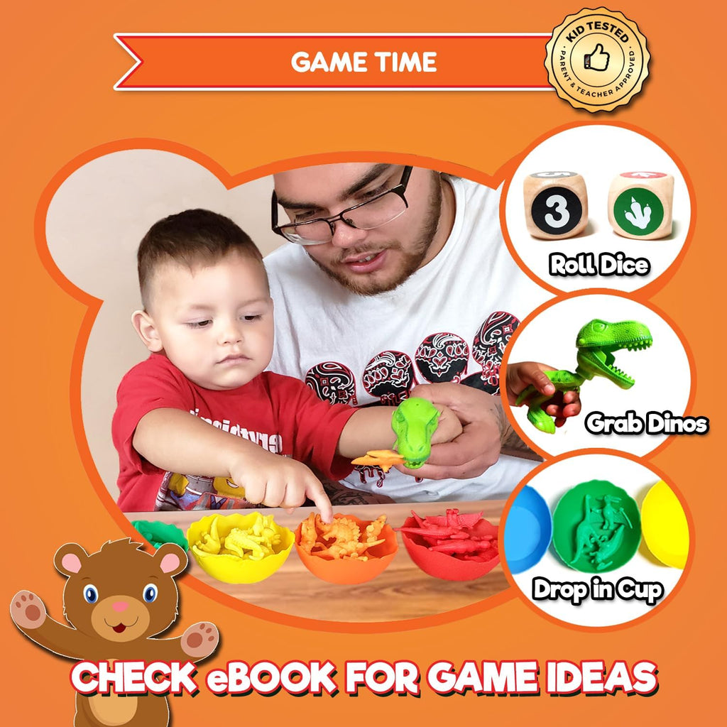 Jumbo Sorting & Counting Dinosaurs Matching Game - Educational Dinosaur Toys for 3 4 5 Year Olds with 54 Math Manipulatives, Dino Grabber, Toddler Games Dice, Toy Storage & Kids Activities Ebook