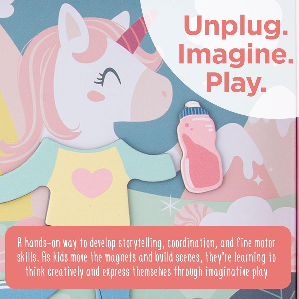 , Magnetic Dress up Dolls 40 PC Play Set – Screen-Free Pretend Play Magnetic Case, Ideal for Ages 3+ – Travel Game for Kids, Magnetic on the Go Activity Set, Unicorn and Mermaid