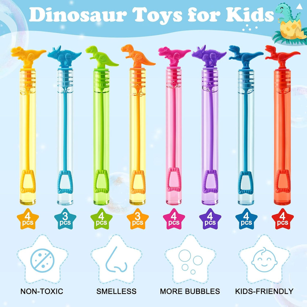 Mini Bubble Wands Bulk Dinosaur Party Favors for Kids 30 Pack Small Bubbles for Kids Birthday Goodie Bag Stuffers Fillers School Classroom Prizes for Toddlers Student Gifts Outdoor Toys Party Supplies