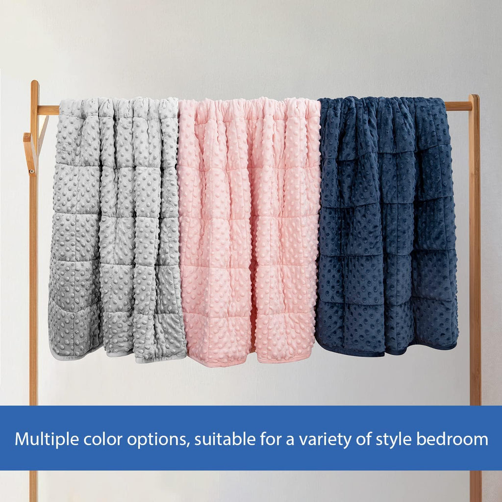 Kids Weighted Blanket Twin 7Lbs (41"×60",Gray) Breathable Soft Minky Weighted Throw Blanket for All Season,Heavy Blanket with Premium Glass Beads