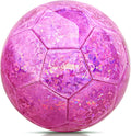 Size 2 Soccer Ball Glitter Pink, Soccer Balls for Toddlers Little Kids Outdoors Recreation Sparkly Small Ball for Girls Birthday