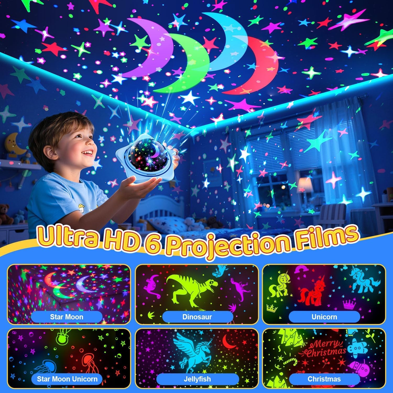 Night Light for Kids Toys,6 Films+78 Lighting Modes Star Projector,Rechargeable Night Light Projector,360°Rotion Star Lights for Bedroom Decor,Birthday Gifts for Kids Baby Sensory Toys Autism | 78 Lighting Modes Rechargeable Night Light Projector,360°Rotion Star Lights for Bedroom Decor,Birthday Gifts Baby Sensory Toy