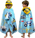 Kids Towels Age 3-8, 30''X50, Soft | Thick | 100% Cotton, Large Absorbent Beach, Bath, Pool, Swim Towels | Cover up for Boys | Excavator Vehicle