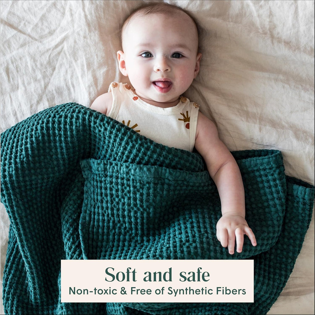 Waffle Baby Blanket Cotton Soft Breathable Swaddle Blanket for Nursery, Stroller & Crib Blanket -Receiving Blankets for Boys & Girls Gender Neutral Toddler Blanket