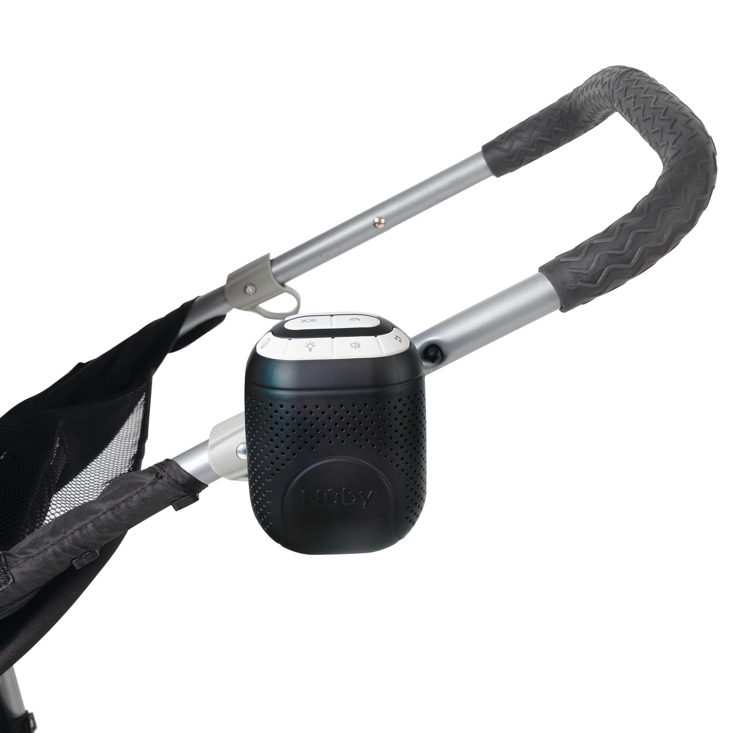 Stroller Rocker & Sound Machine for Babies - Portable Soother with 3 Vibration Speeds - USB-C Rechargeable - Attaches to Strollers & Cribs - Black