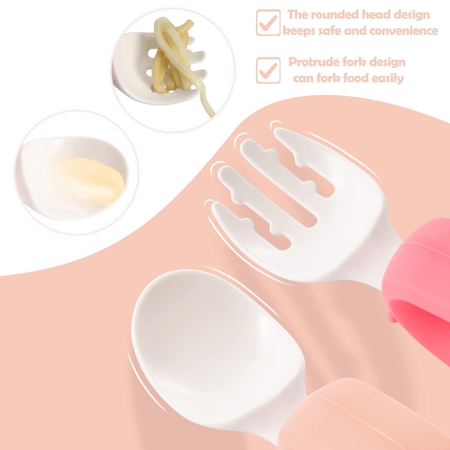 Toddler Utensils Set, Baby Forks & Spoons with Silicone Handle | Easy-Grip Handle, Travel Case, Dishwasher Safe, Bpa-Free, Perfect for Self-Feeding Training, Baby Feeding Essentials